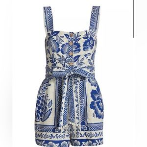 Like new FARM Rio Blue Pineapple Garden Floral Romper